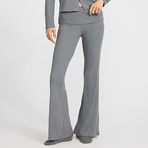 Express Gray Grey Foldover Pajama Pj Flare Leg Ribbed Pants XS X-Small